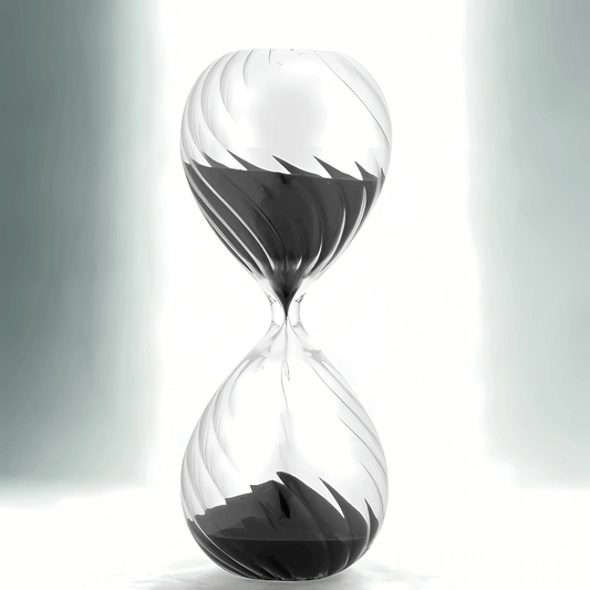 Ampulheta decorativa ripple areia preta cristal padrões ópticos Casa Vértice