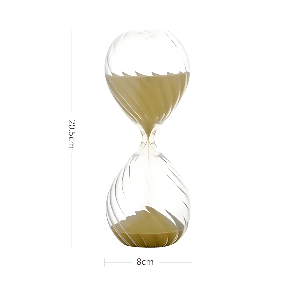 Ampulheta moiré textura ondulada 20,5cm efeito visual exclusivo Casa Vértice