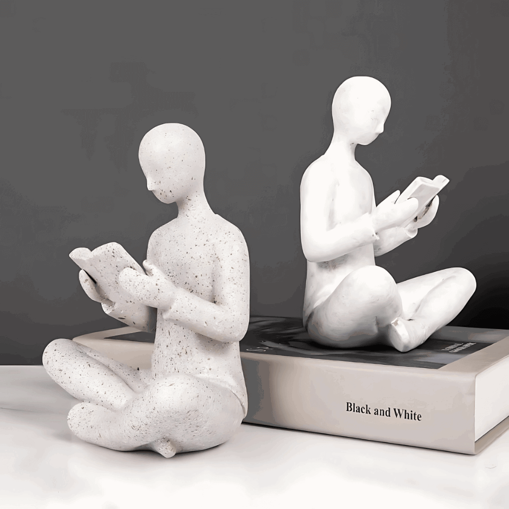 Aparador livros decorativo leitor abstrato resina escritório Casa Vértice