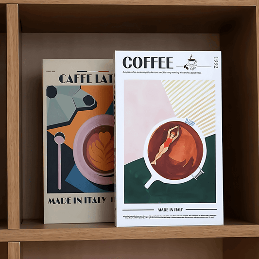 Conjunto de livros decorativos coffee grinder e coffee lover com impressão de alta definição para mesa de centro e estantes de sala