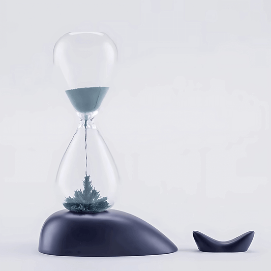 Ampulheta baleia base esculpida resina decoração marítima náutica Casa Vértice