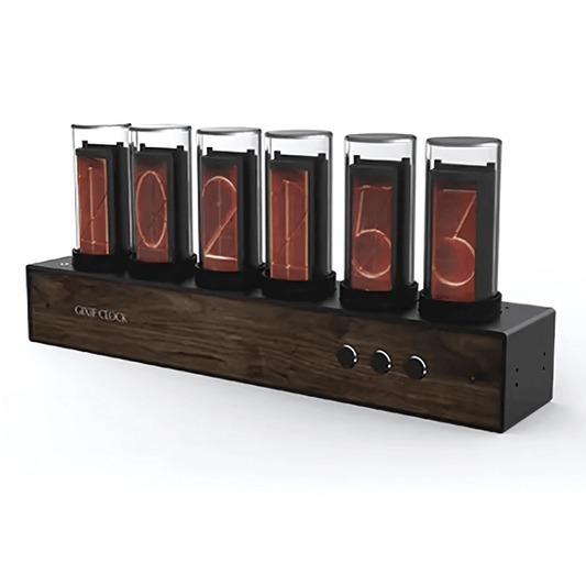 Relógio de mesa eletrônico tube design magnético vintage Casa Vértice