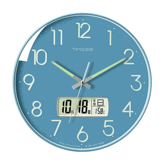 Relógio digital de parede com visor data temperatura design contemporâneo Casa Vértice