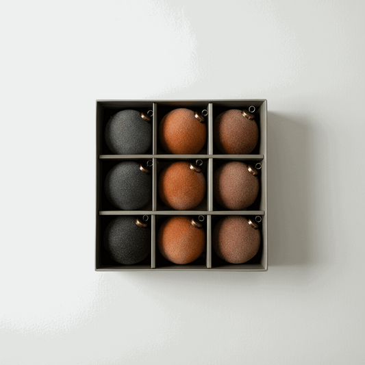 conjunto 9 de bolas de natal aveludadas 8 cm em paleta curada