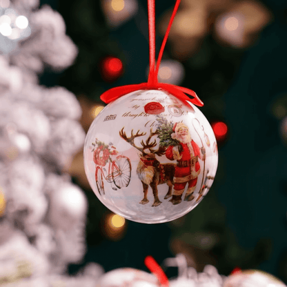 bola de Natal Papai Noel 8 cm pendurada na árvore