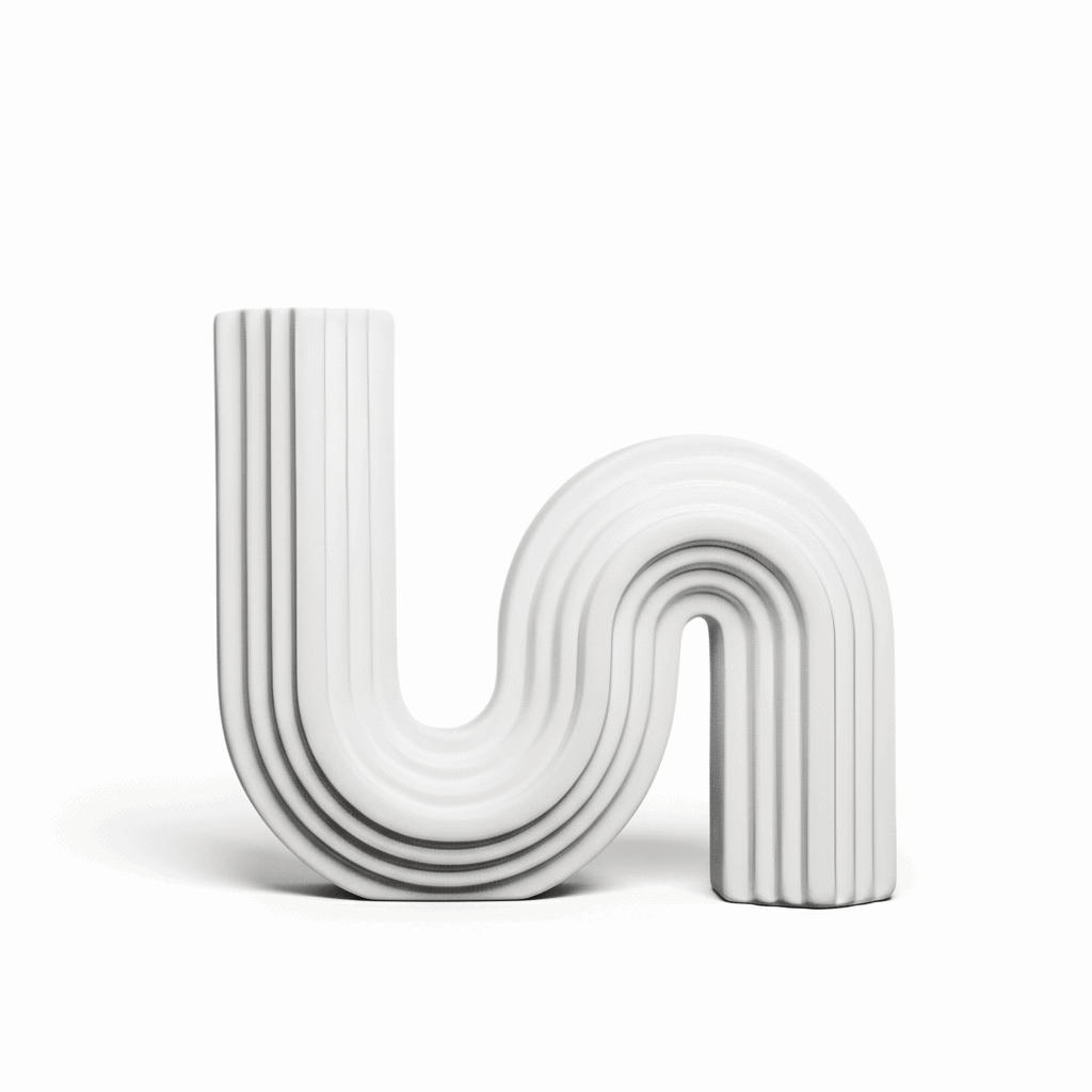 Castiçal arquitetônico em cerâmica branco 13 × 9 com acabamento liso e encaixe 2,1 cm para dinner candle