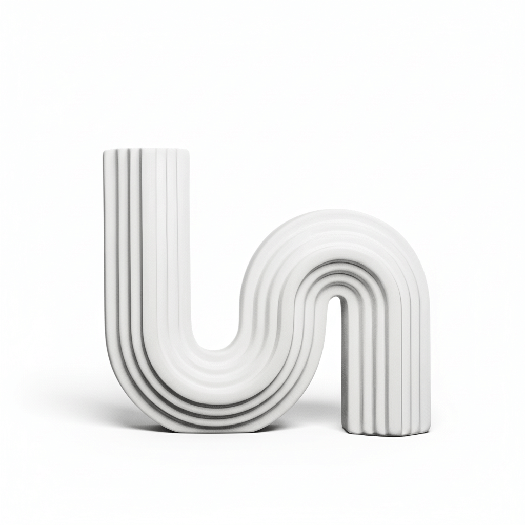 Castiçal arquitetônico em cerâmica branco 13 × 9 com acabamento liso e encaixe 2,1 cm para dinner candle