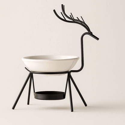 difusor castiçal rena em ferro com cuba de cerâmica branca