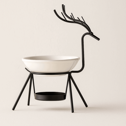 difusor castiçal rena em ferro com cuba de cerâmica branca