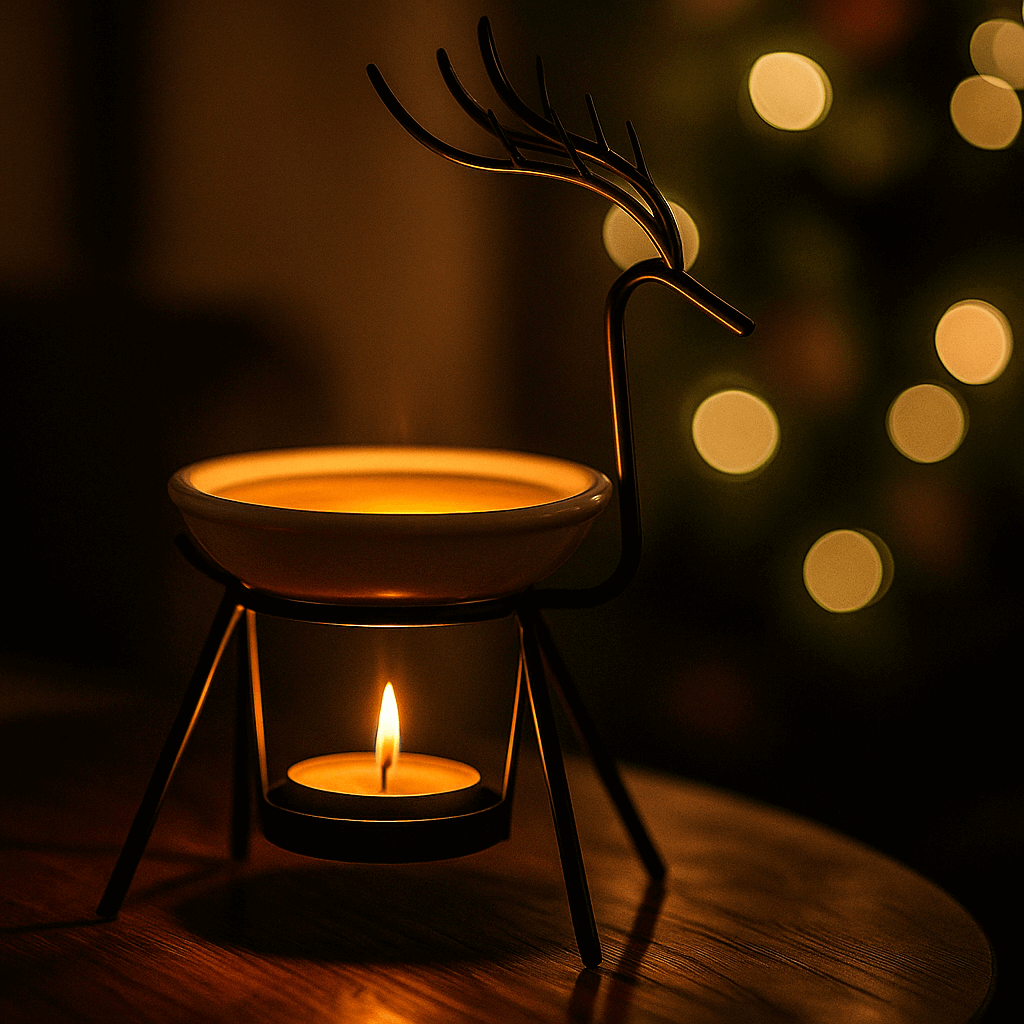 castiçal rena iluminado criando clima aconchegante