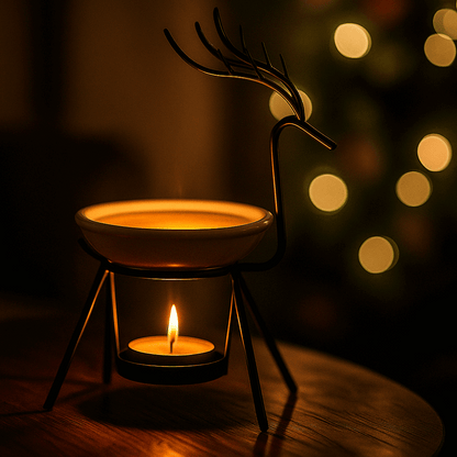 castiçal rena iluminado criando clima aconchegante