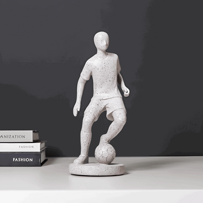 Estatueta decorativa jogador futebol resina premium textura granulada Casa Vértice