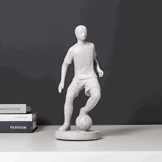Estatueta decorativa jogador futebol resina premium textura granulada Casa Vértice