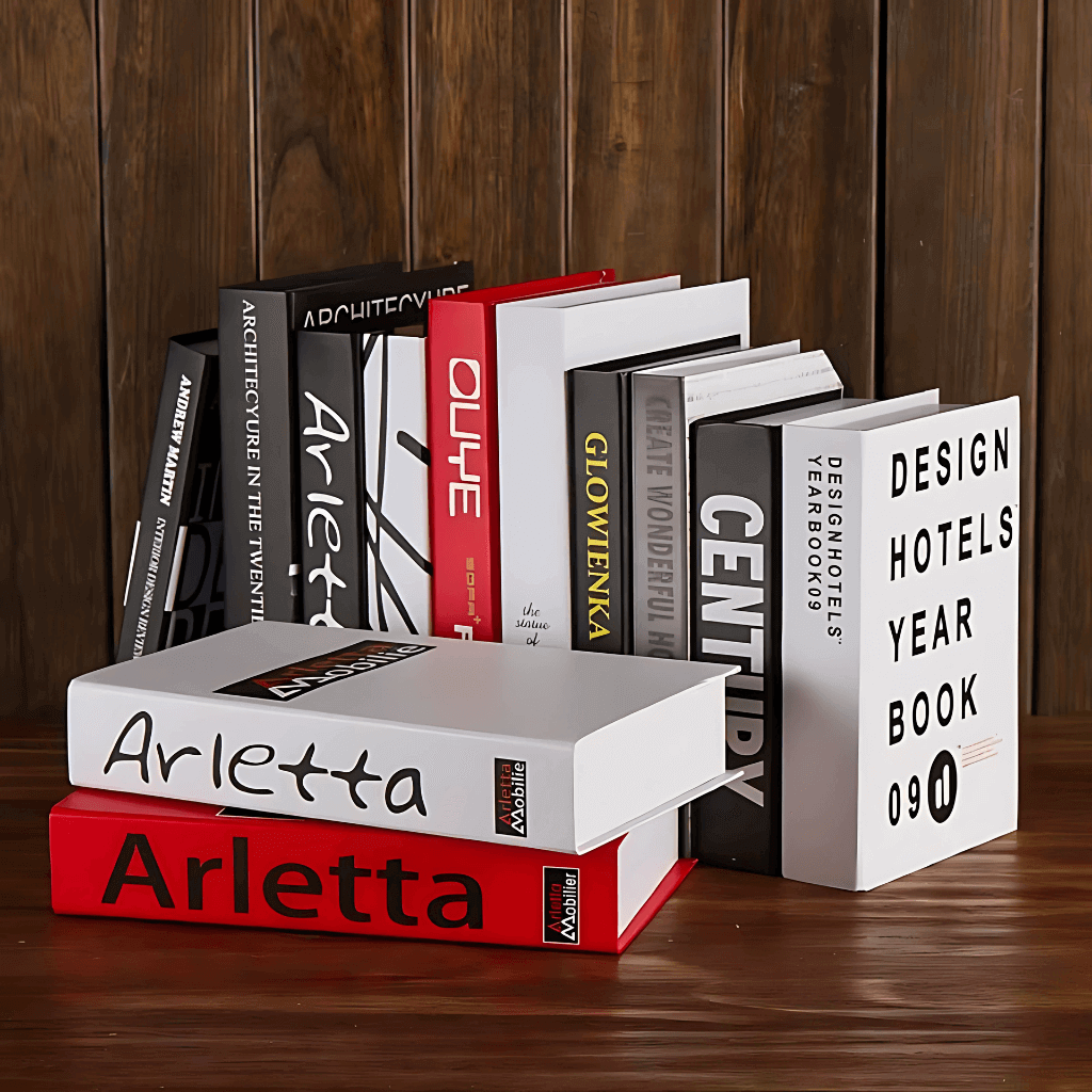 Kit 12 peças de livros decorativos para compor pilhas e preencher nichos no décor minimalista