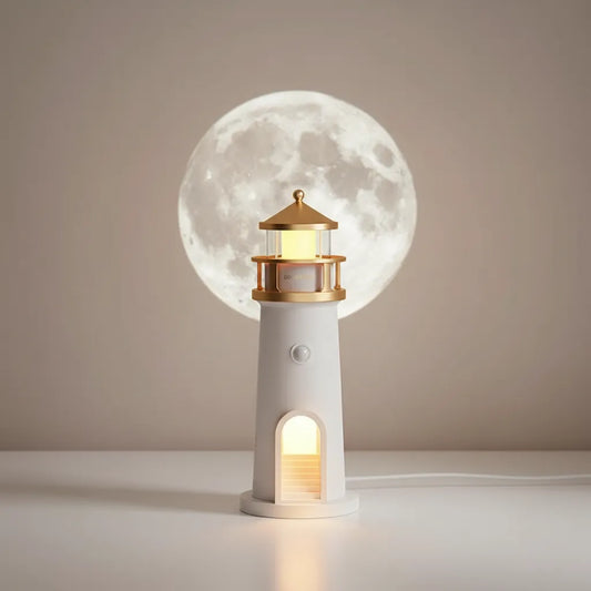 Luminária de Mesa Lighthouse Moon com controle remoto e funções de sensor de movimento e bluetooth