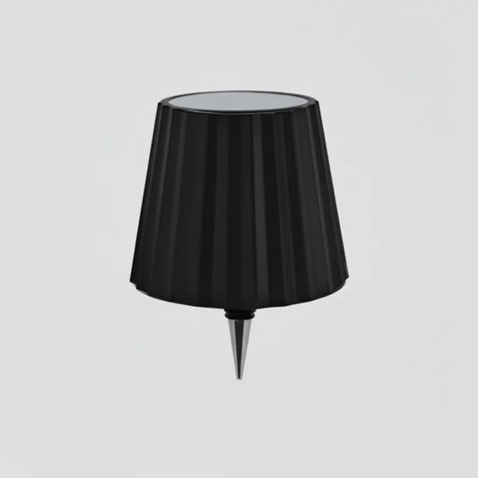 Luminária para garrafa preta Sommelier Touch com cúpula plissada e encaixe universal.