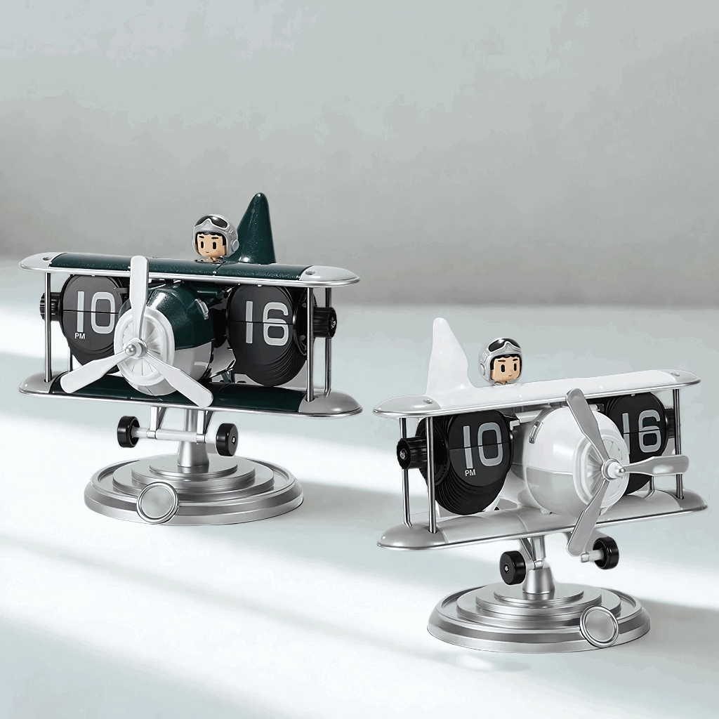 Relógio de Mesa Criativo Aeronave Modelo Vintage