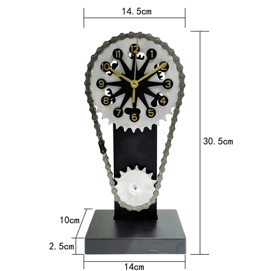 Relógio decorativo analógico para mesa com engrenagem corrente Casa Vértice