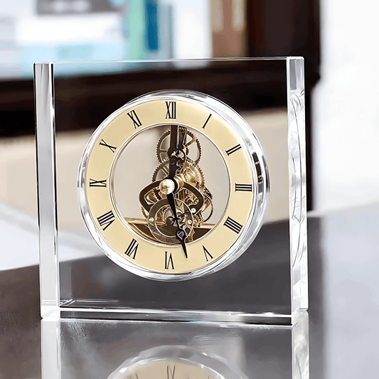 Relógio de mesa em cristal de alta qualidade com design nórdico contemporâneo Casa Vértice