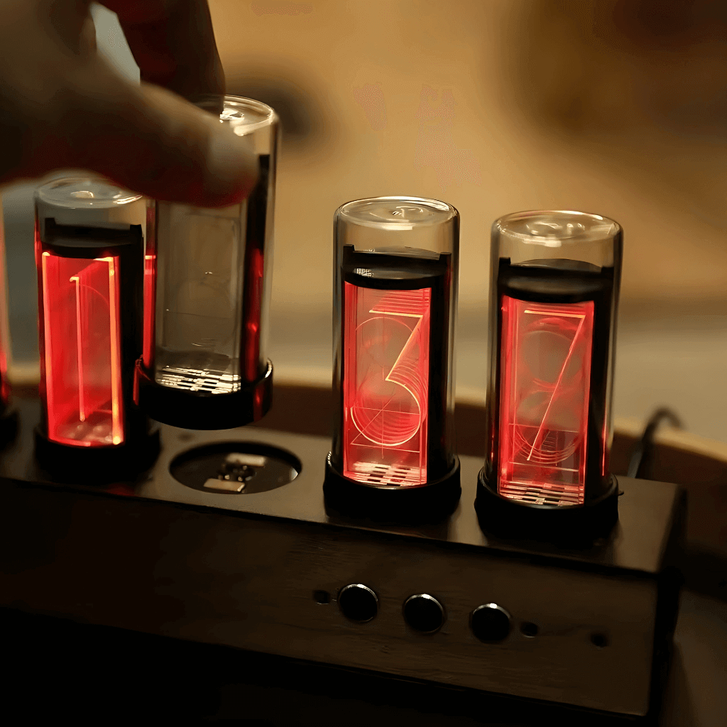 Relógio eletrônico tube magnetico iluminação ajustável para decoração Casa Vértice