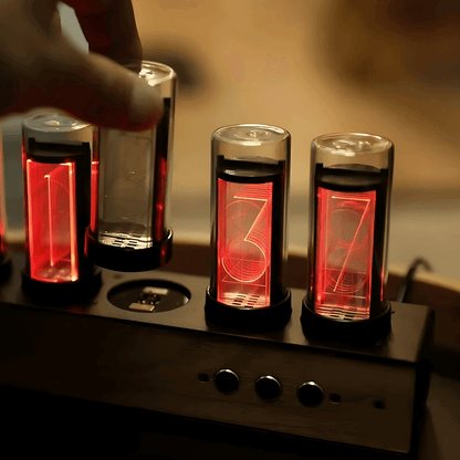 Relógio eletrônico tube magnetico iluminação ajustável para decoração Casa Vértice