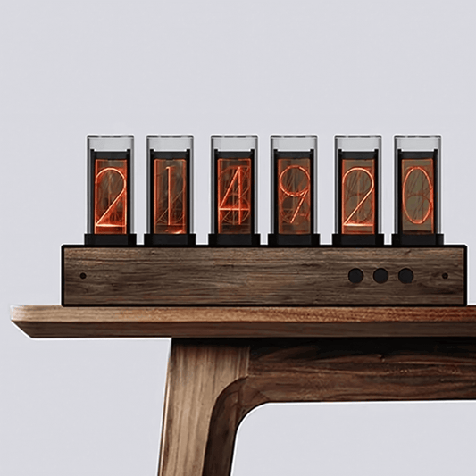 Relógio decorativo tube com sete modos de luz inspirado em tubos digitais Casa Vértice