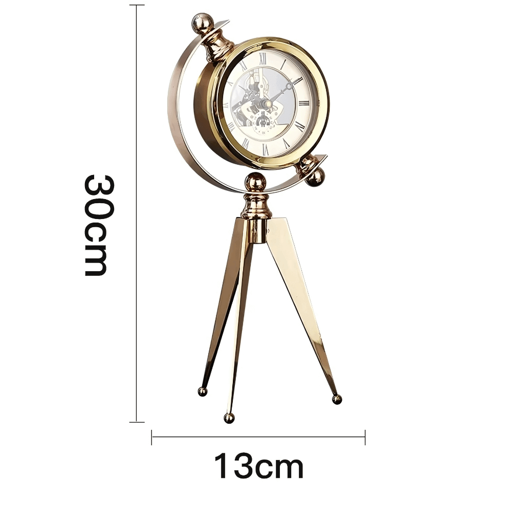 Relógio compacto dourado de mesa para decoração elegante Casa Vértice
