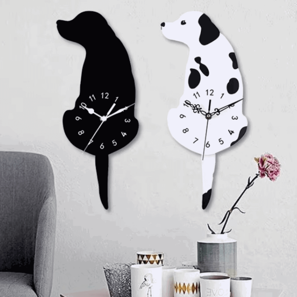 Relógio decorativo cachorro MDF pet shop clínica veterinária Casa Vértice