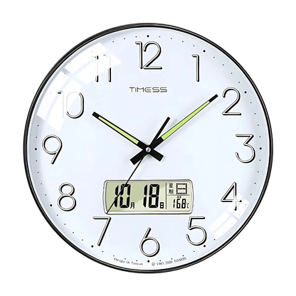 Relógio analógico digital 35cm vidro plástico moderno sala escritório Casa Vértice
