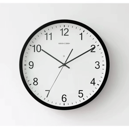 Relógio de parede moderno minimalista moldura preta metal vidro comum Casa Vértice